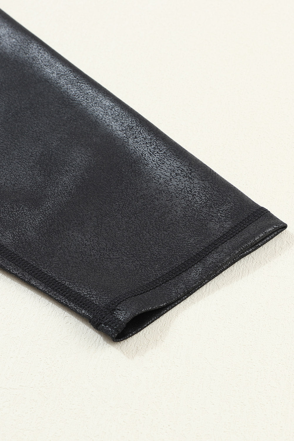 Crossed Dip Waist Sleek Leather Leggings