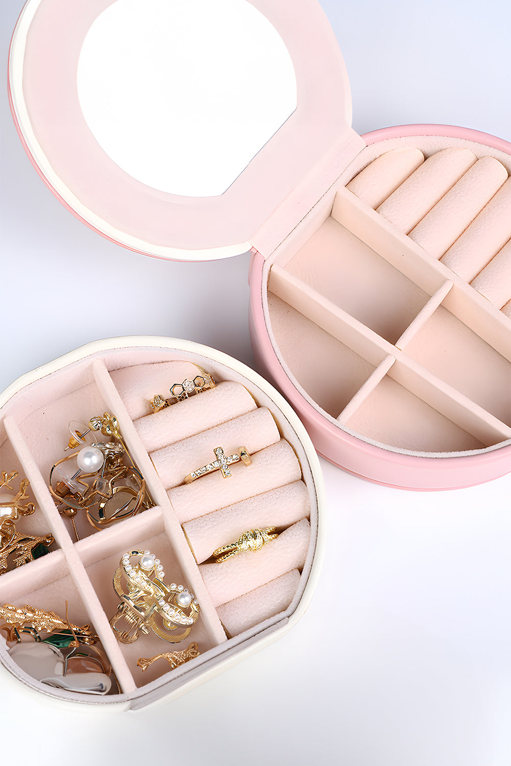 Pink Jewelry Organizer Cases with Mirror