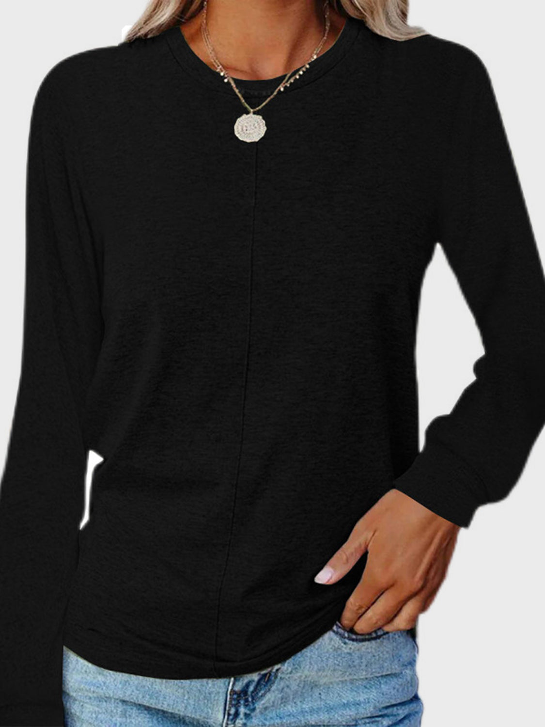 Full Size Round Neck Long Sleeve T-Shirt