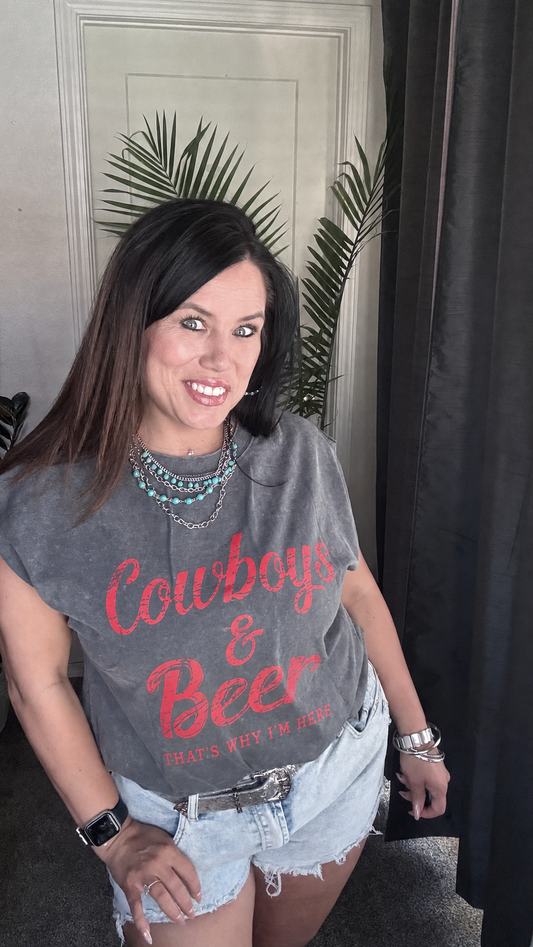 Cowboys & Beer Graphic Tee