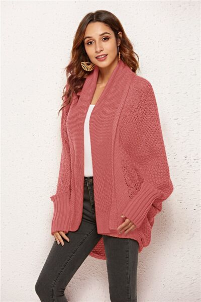 Open Front Batwing Sleeve Cardigan