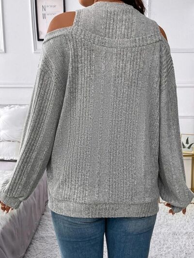 Round Neck Cold Shoulder Sweater